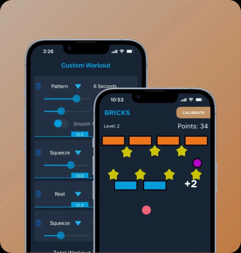 Schermen van de kGoal-app met begeleide oefeningen in spelvorm