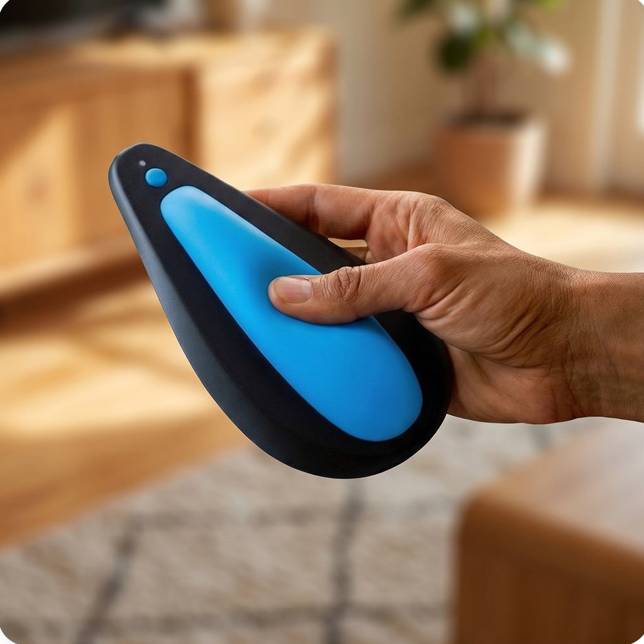 Hand die de kGoal Boost-trainer vasthoudt
